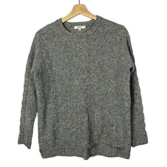 Madewell Light Gray Cable Knit Pullover Crewneck Sweater XS - Picture 1 of 3